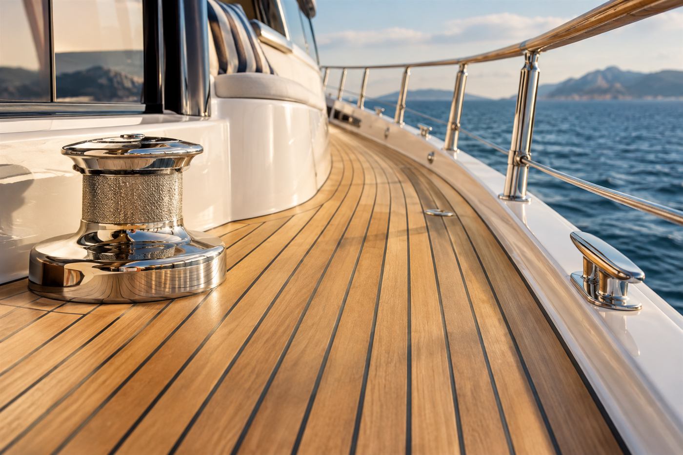 Yacht detailing at a South Florida marina